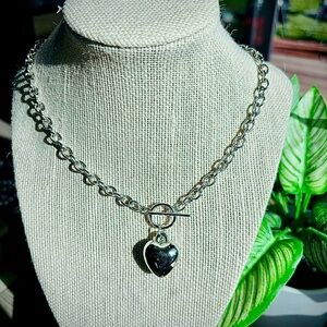 Chic Silver Heart Chain Necklace